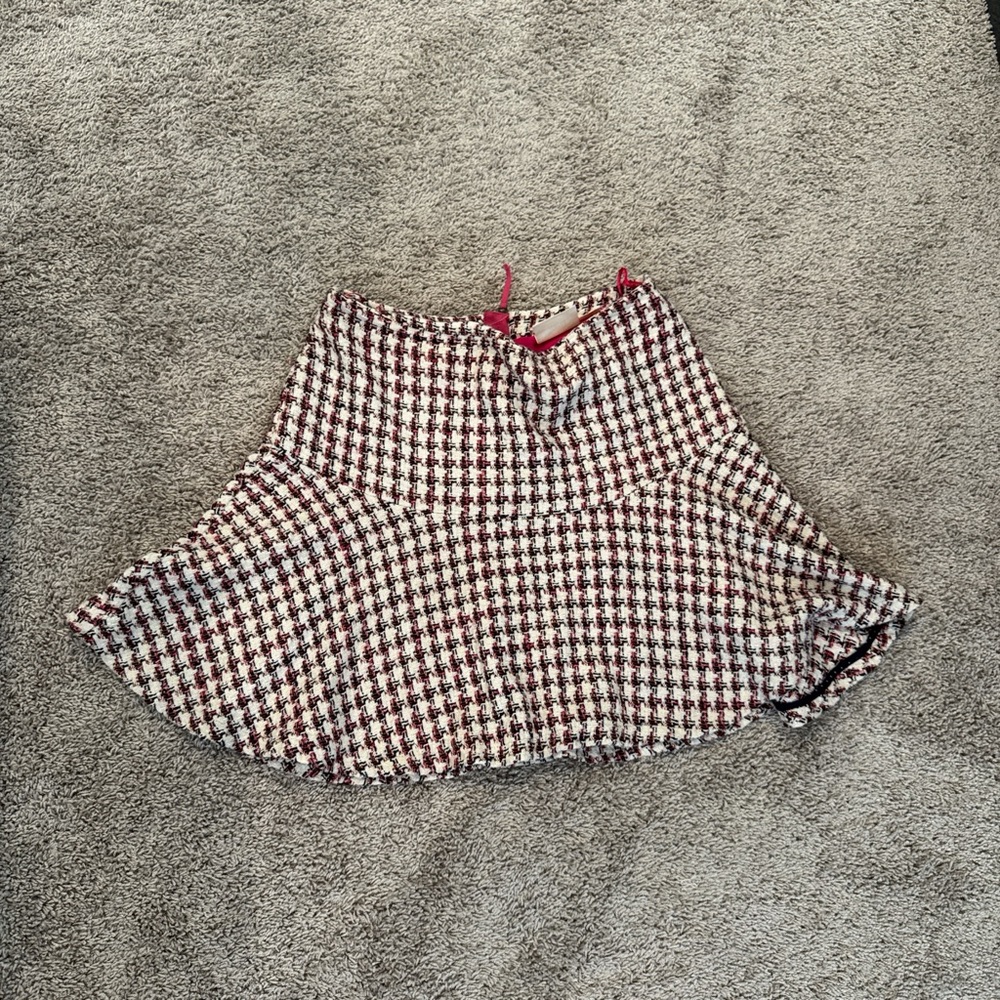 Maeve Pink and Black Tweed Skirt